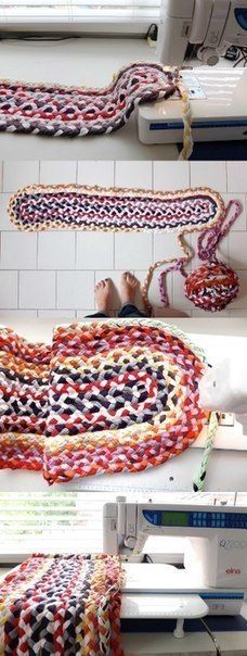 Плетеные коврики из косичек своими руками