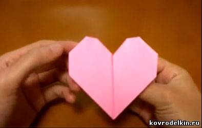 сердце оригами, сердце схема оригами, сердце из бумаги схема складывания