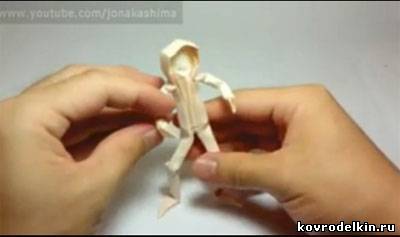 человечек оригами, человечек схема, человечек из бумаги