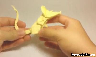 мышь оригами, мышь схема оригами, мышь из бумаги