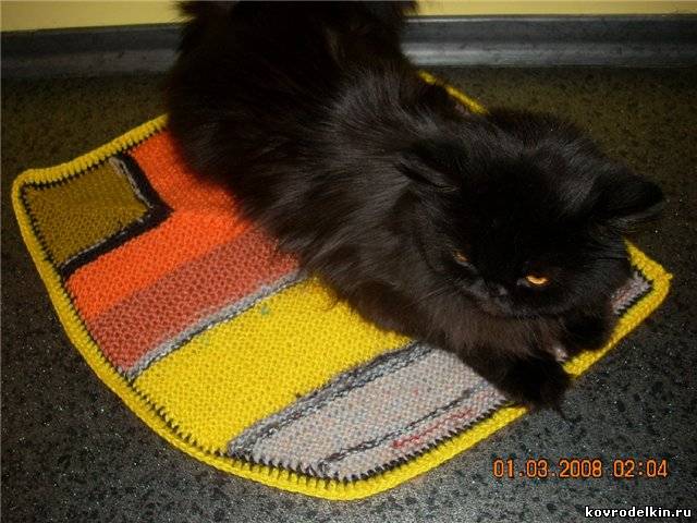 коврик для кошки, вязание спицами