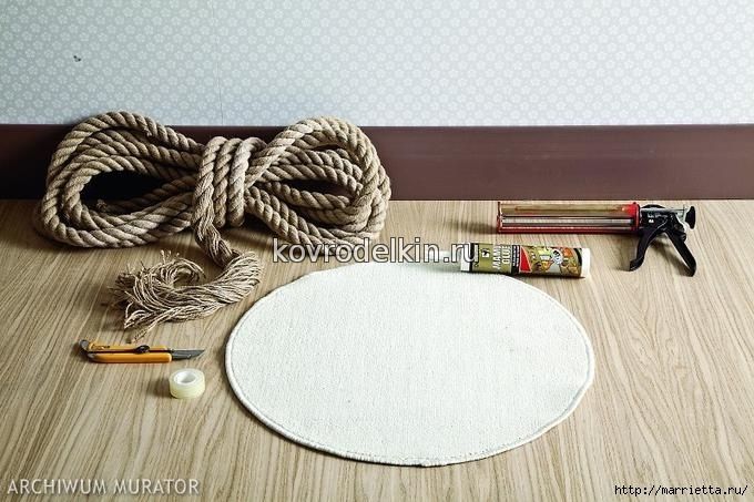 коврик из веревки, как сделать коврик из веревки