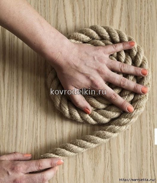 коврик из веревки, как сделать коврик из веревки